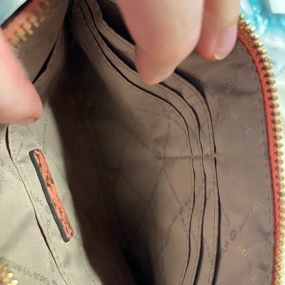 Michael Kors Red Snake Print Clutch - Picture 6 of 8